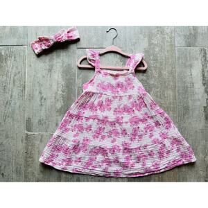 $50 MADISON LAYNE Designer Baby Toddler Girls Boho White Pink Floral Dress 2T